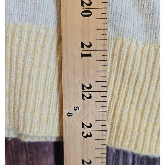 Gap Wool Blend Sweater Pullover Striped Yellow Long Sleeve Lightweight Women's M - Picture 4 of 13